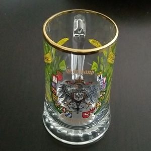 German, Glass Beer Stein, new